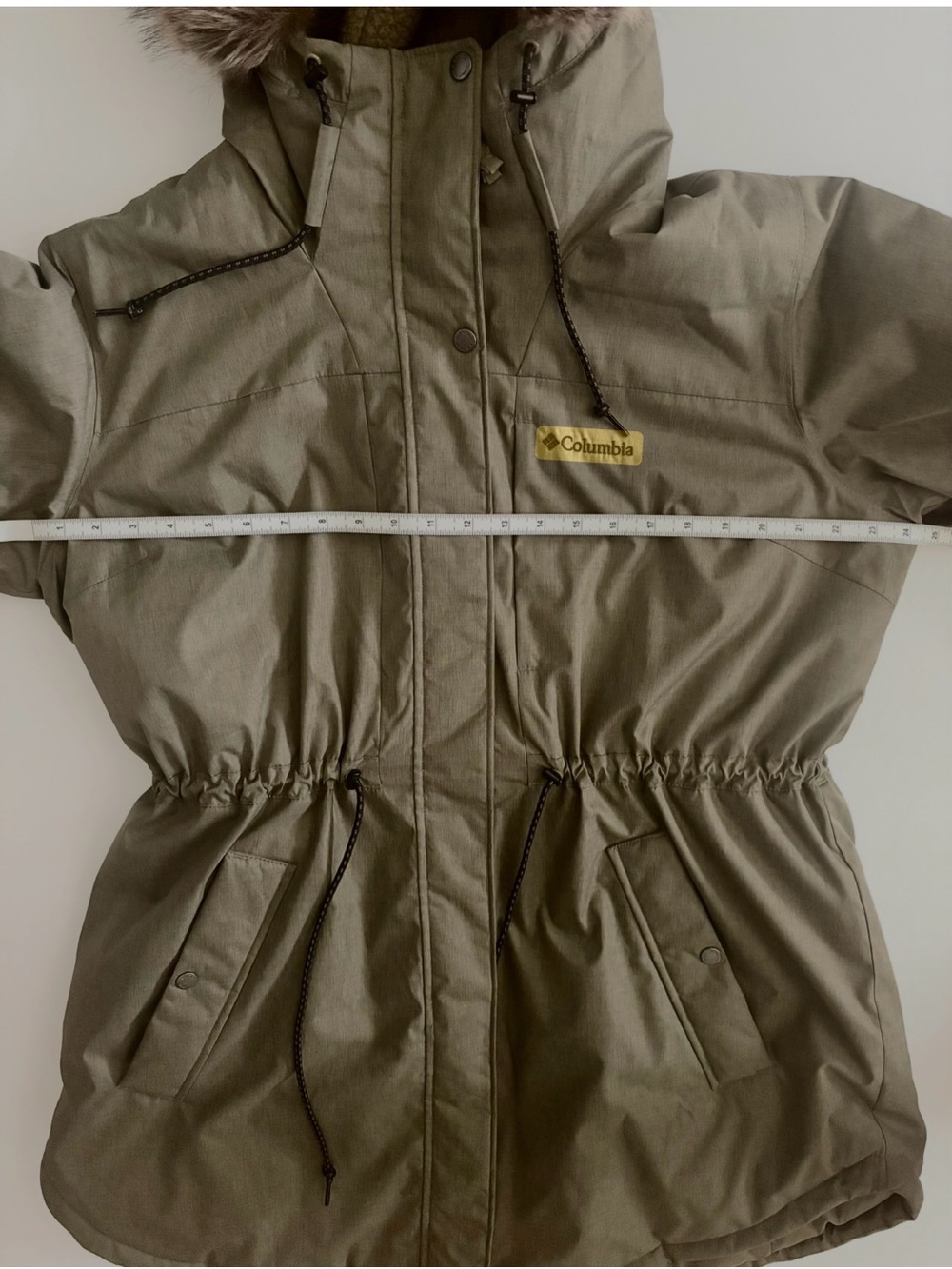 Columbia Suttle Mountain Omni-Heat Parka Women’s 1X Olive Green Faux Fur - Picture 4 of 10